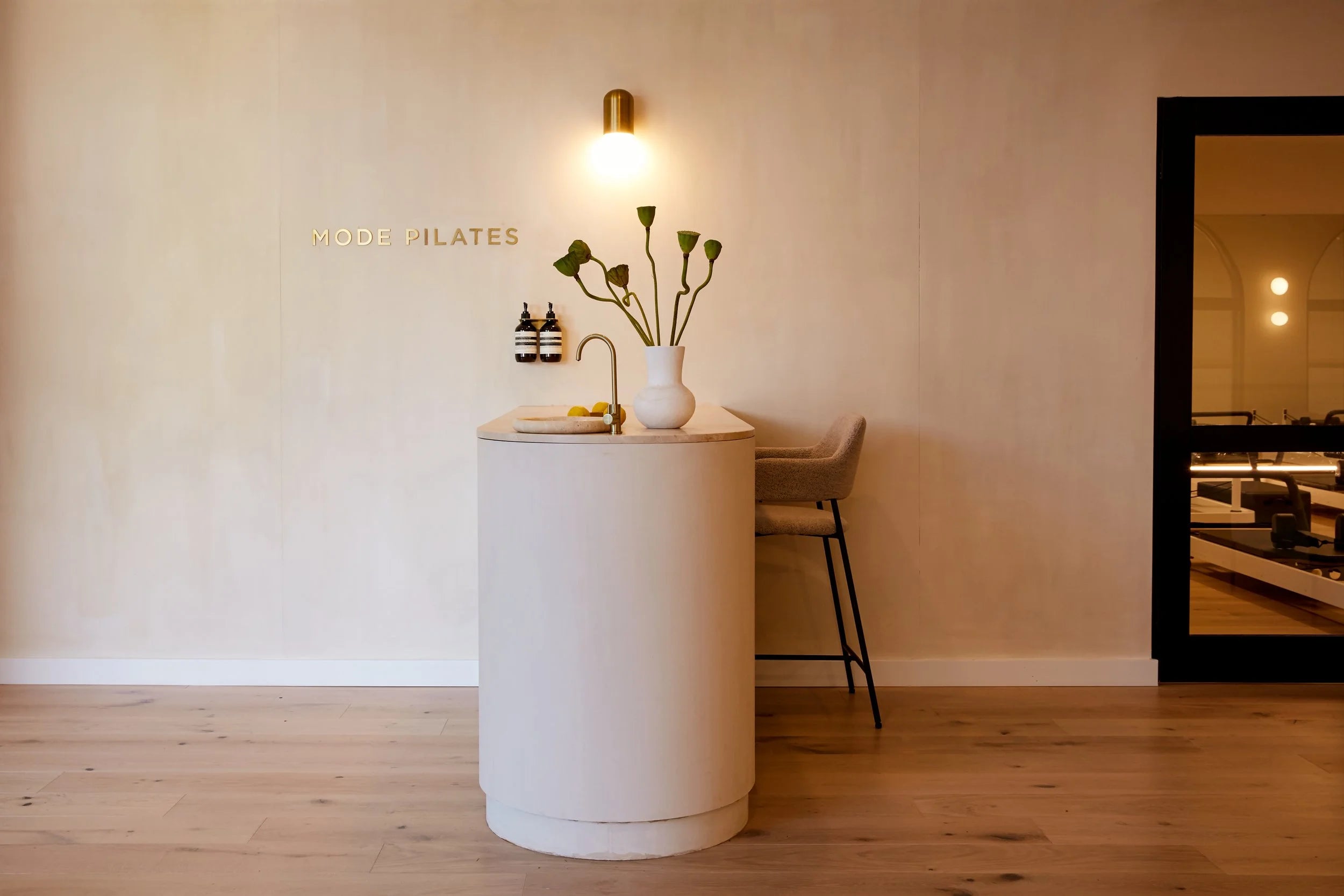 Modern Reformer Pilates Reception Communal Space